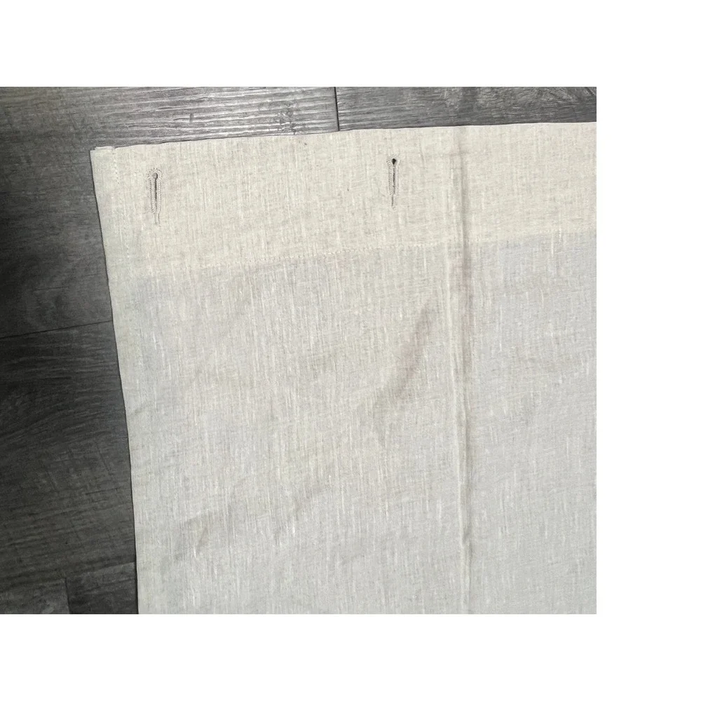 Pottery Barn Shower Curtain 72x72 Linen Ruffle Oatmeal Beige Farmhouse Boho
